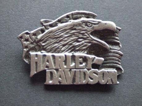 Harley Davidson logo Arend mond open zilverkleurig